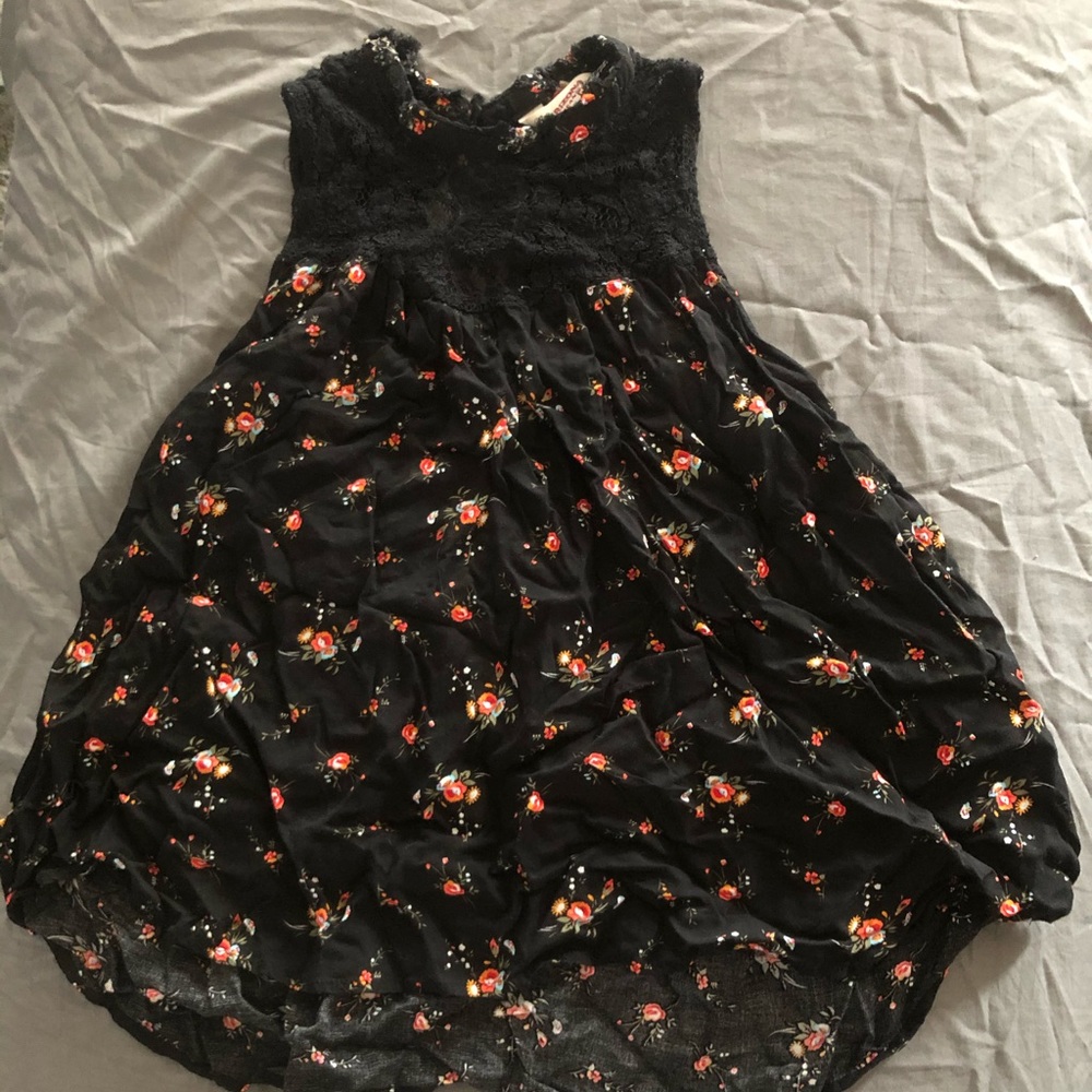 Black tank top with flowers